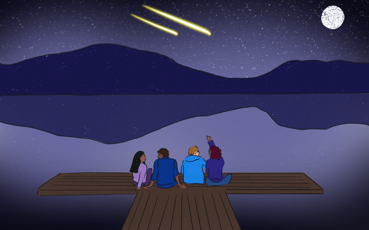 friends looking at the stars